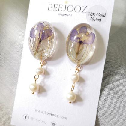 18K Gold Plated Purple Orchid with ..